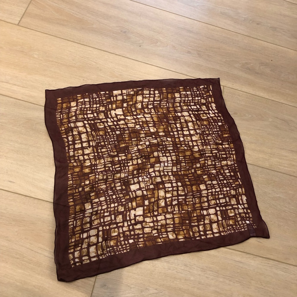 Jennifer Moore 100% Silk Scarf Burgundy